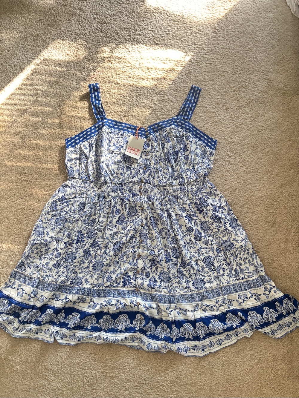 Knox Rose Blue and White Floral Sundress for Kids